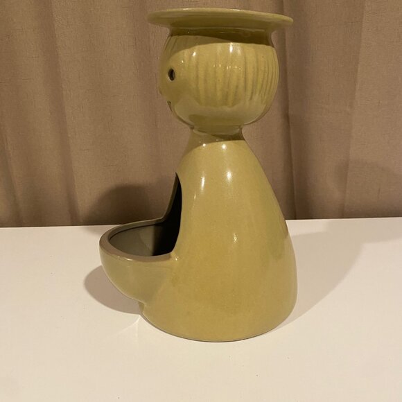 Vintage Mid-Century Happy Man Pottery Planter & Candle Holder – 10” Tall - Picture 8 of 8